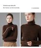 Women's High-Neck Cashmere Sweater: Autumn/Winter, Fancy Yarn, Loose, Thick, Long Sleeve Base Layer