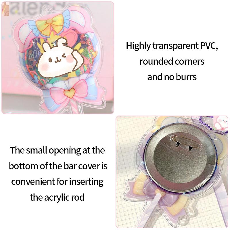 Lollipop Shape Photo Protector Case Girl Anime Diy Pins Display Cover Kpop Idol Photocard Holder Creative Pin Case Birthday Gift