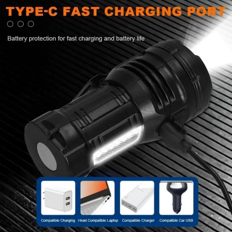 Portable 9 LED Flashlights USB Rechargeable Torch With Pen Clip COB Flashlight Outdoor Fishing Tail Magnetic Work Light