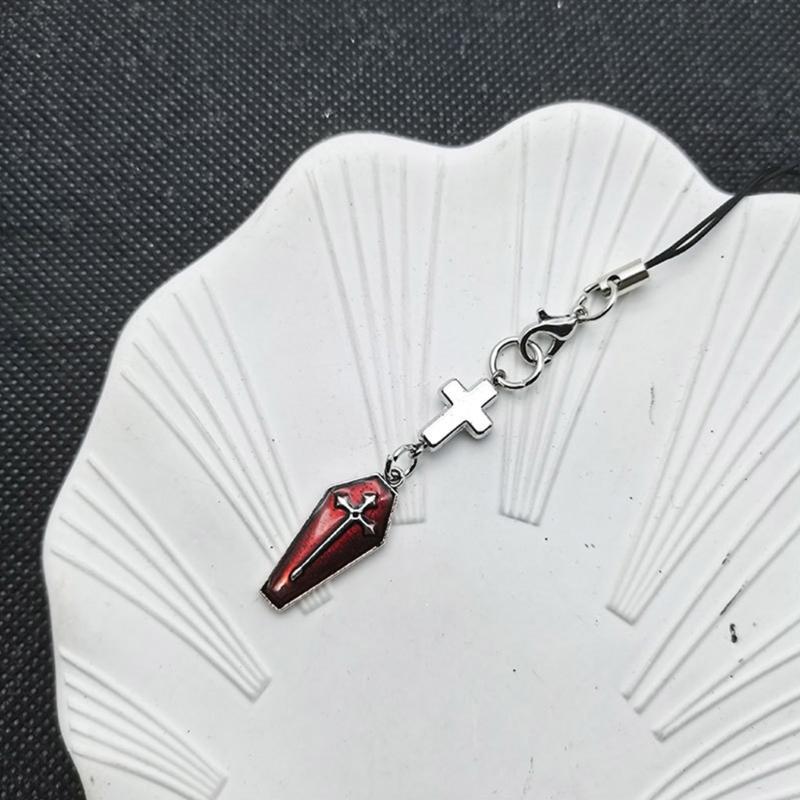 Cross Coffin Phone Chains Women Chain Cellphone Pendant Phone Chains Anti-Lost Lanyard Phone Jewelry for Women Girls
