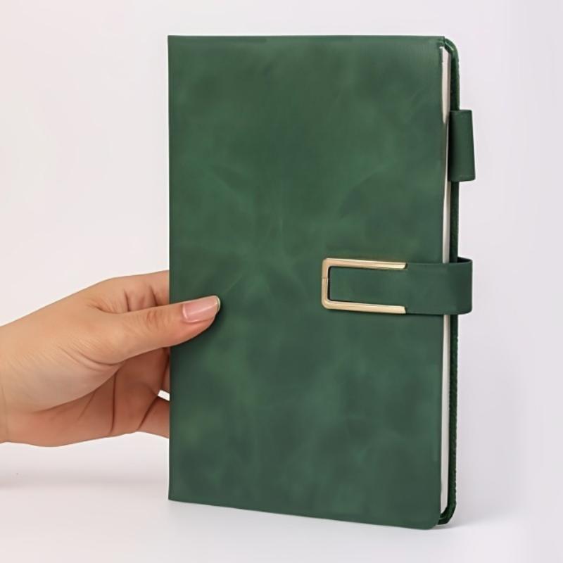 High-End Elegant Leather Business Notebook Set - with Gift Box And Pen Insert Office Journal for Enterprise Use (Green,A5) зелёный