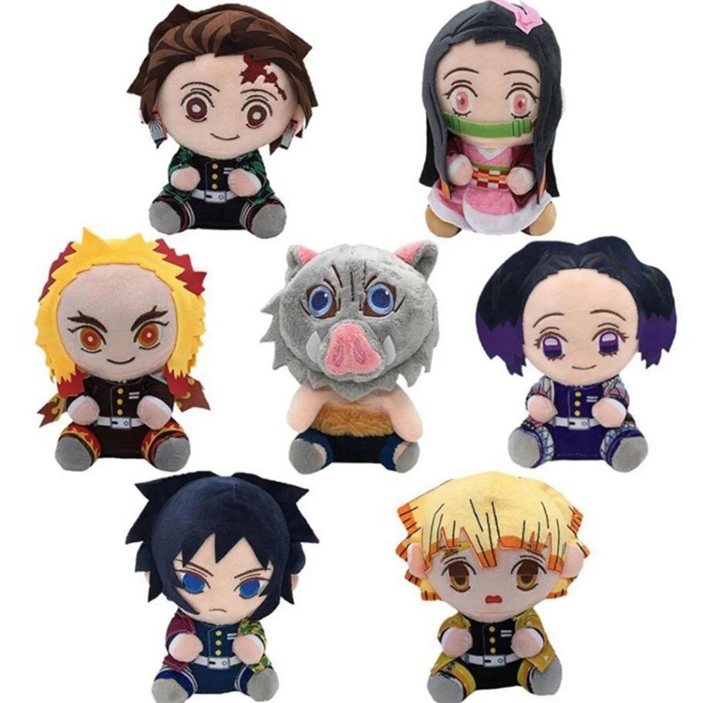 20cm Demon Slayer Plysjleke Japansk Klassisk Anime Tegneseriefigurer Utstoppede Plysjleker Barn Bursdagsgaver Julegaver