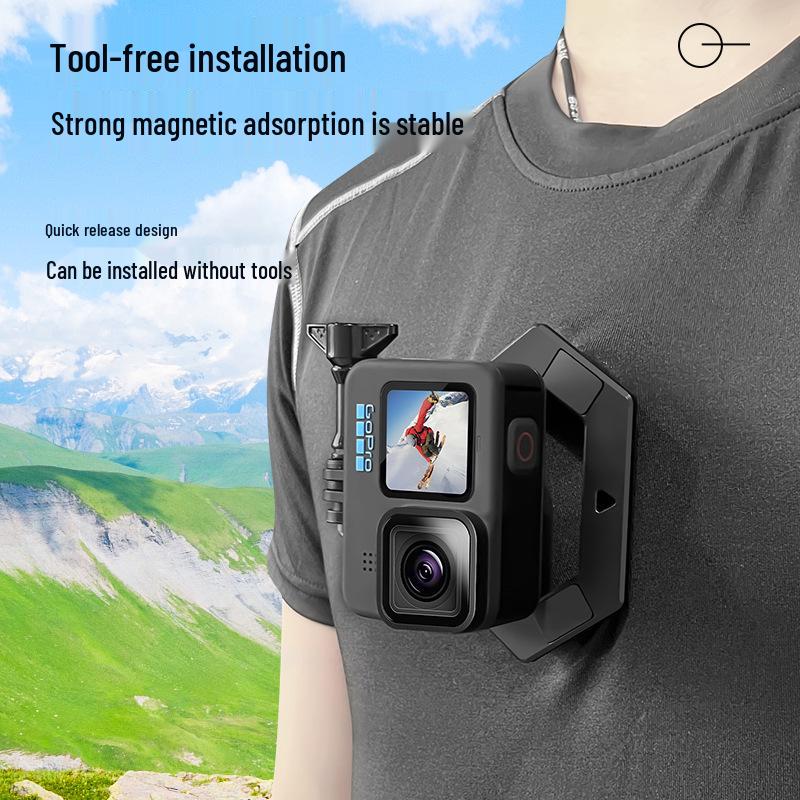 Držák do auta z hliníkové slitiny pro GoPro: Držák pro živé vysílání z pohledu první osoby s magnetickou základnou.