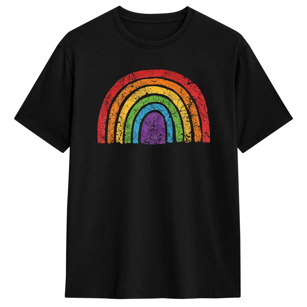 Huunisex Lgbt Flag Gay Pride Month Tshirt Unisex Awesome Tshirts Summer Crewneck Harajuku Tees Dropshipping Oversized Tops