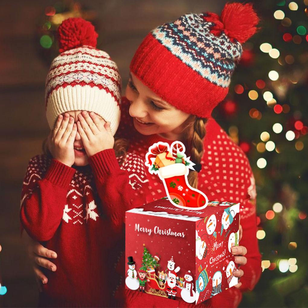 Paper Christmas Surprise Gift Box Roll Up Cash For Family Joy Christmas Money Gift Boxes Cash Boxes