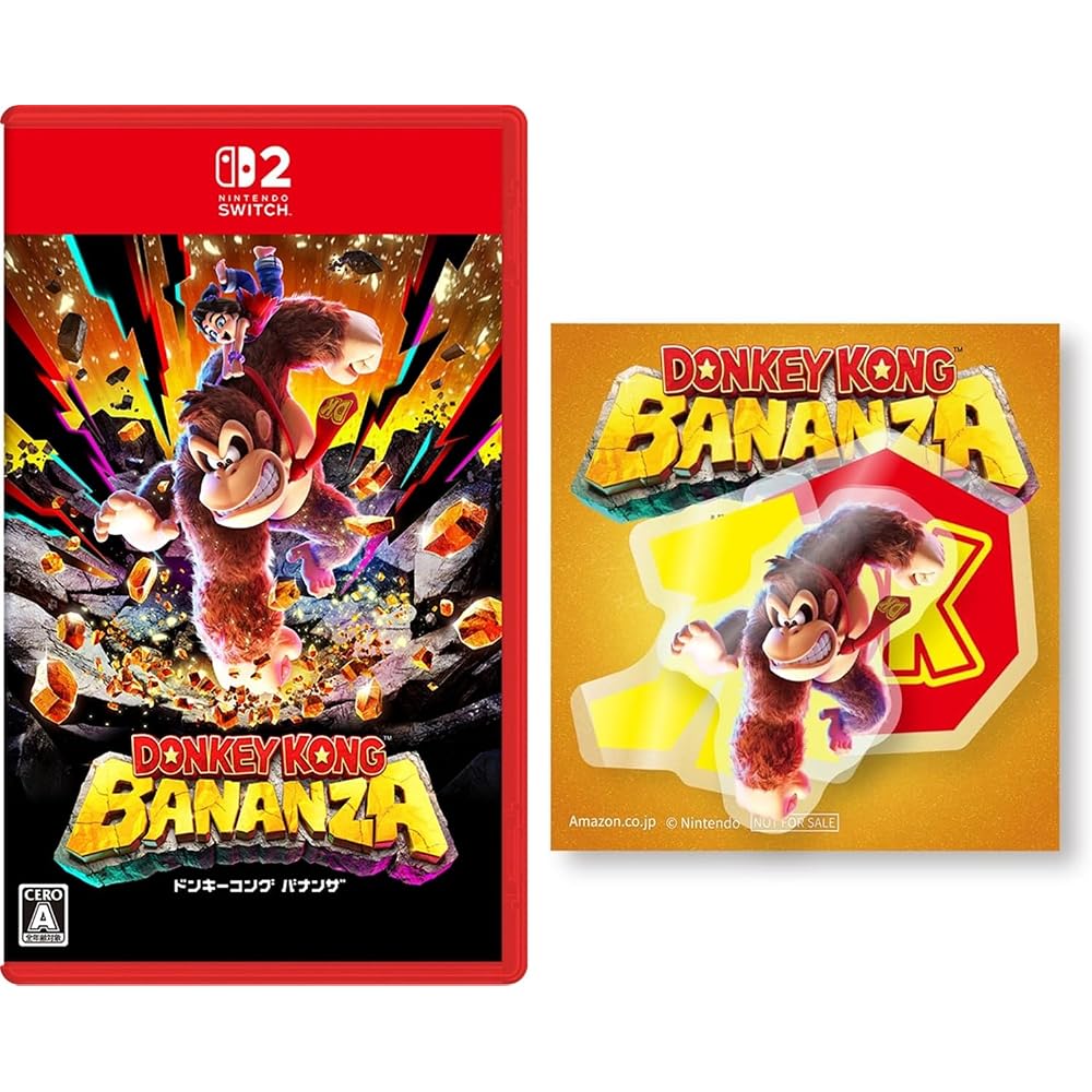 Donkey Kong Bananza - Switch 2 [Amazon.co.jp Exclusive] 3 Die-cut Stickers Set Included
