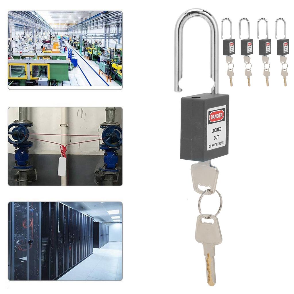 5 Sets 1.5in   Padlocks Steel Beam Insulated Lock with Keys for Industry Machine Manufacturing