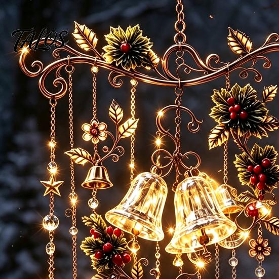Indoor Outdoor Decorative Chimes Handmade Acrylic Wind for Christmas Window Decoration, Festive Hanging Wall Fireplace Accents Ornaments Outdoor,