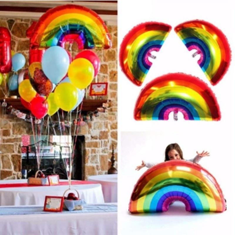 Rainbow balloon rainbow unicorn helium foil balloons baby shower kids birthday party home decor Wholesale