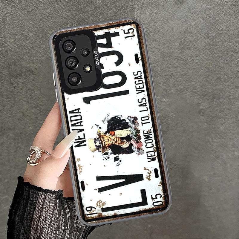 Retro Vintage License Plate Soft Phone Case for Samsung A17 A16 A15 A14 A13 A57 A56 A55 A54 A53 A37 A36 A35 A34 A33 A26 A25 A24