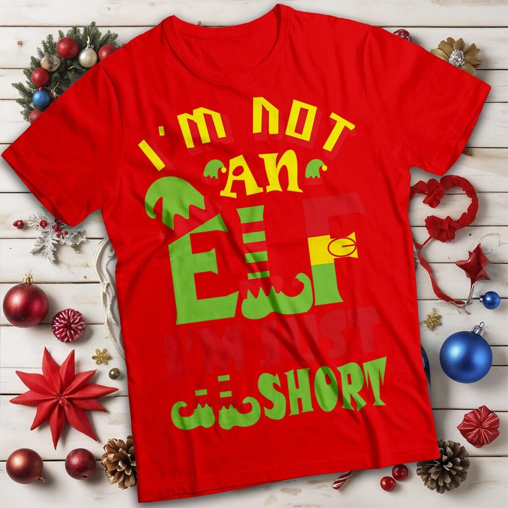 Elf Im Just Short Christmas Tshirt Funny Unisexs And Unisexs Tee Mc S