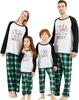 Set de pijama de Crăciun cu carouri europene și americane pentru familie, asortat, pentru Anul Nou