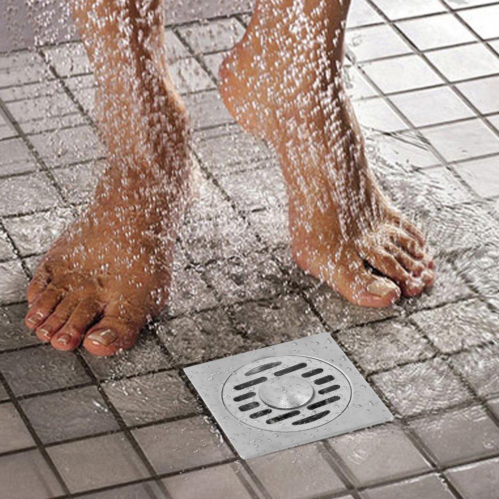 304 Stainless Steel Floor Drain Self Sealing Shower Drain Compact Design Floor Strainer Home