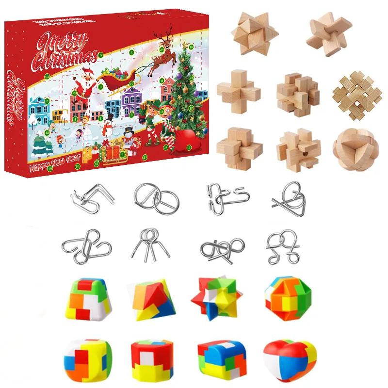 Hot Christmas Tree Building Blocks Toys Advent Calendar Gift Box 24Days Countdown Calendar Blind Box New Years Christmas Gift