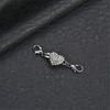 Shimmering Heart Shaped Magnetic Clasp Fastener For Jewelry Making Alloy Construction Rhinestones Necklace Connector