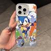 Cartoon Hedgehog S-Sonics Phone Case for Samsung Galaxy S26 S25 Edge S24 S23 S22 S21 FE S20 Ultra Plus 5G Colorful Silver Cover
