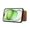 For iPhone 15 Case Card Holder Kickstand Leather + TPU Phone Cover with Shoulder Strap