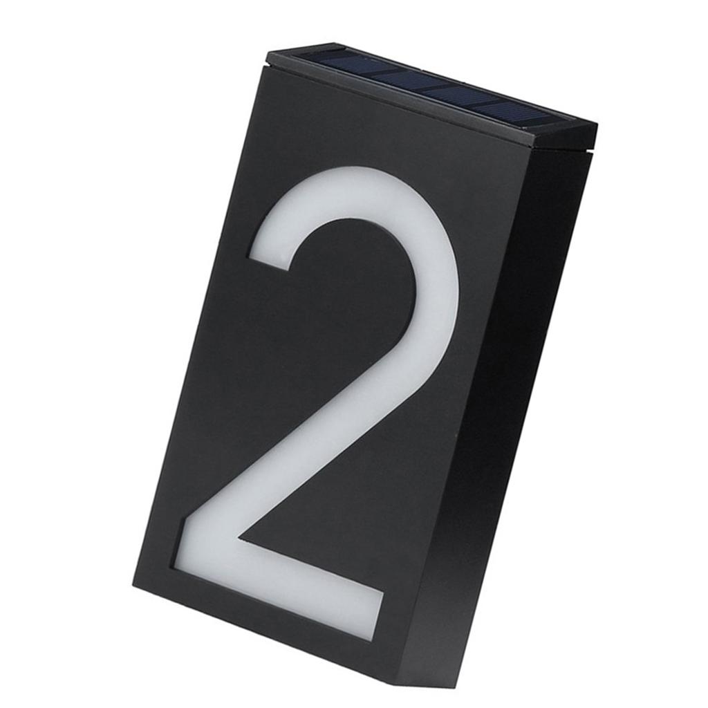 Solar House Number Solar Powered 1000mAh Rechargeable LED Illuminated Address Plaque