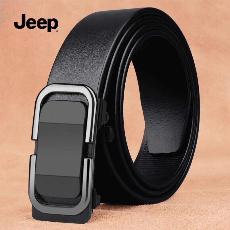 JEEP Men s Genuine Leather Automatic Buckle Belt 120cm