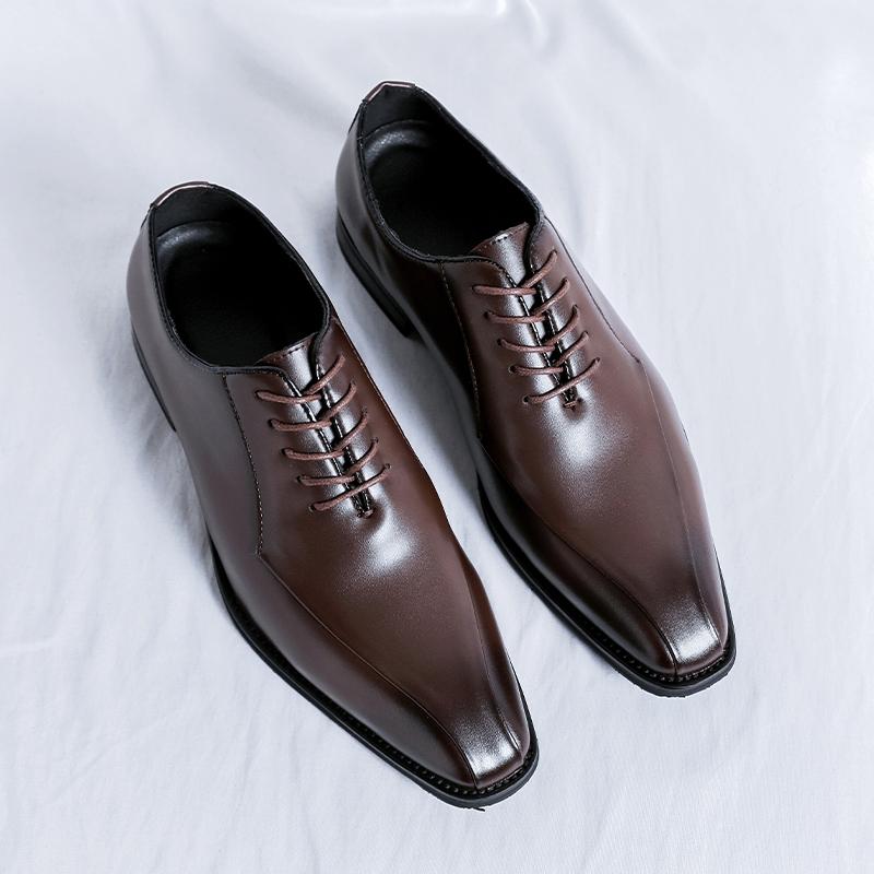 

Кожаная обувь для мужчин Платформа Натуральная кожа Обувь больших размеров Высокое качество Дизайнерская Формальная Платформа Повседневная обувь Для улицы 46 коричневый