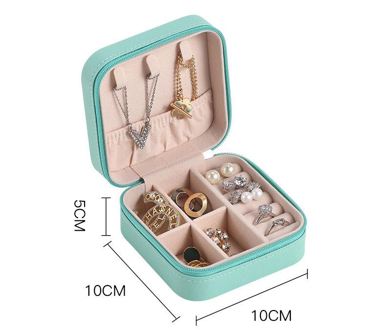 Travel Organizer Jewelry Case Leather Storage Earrings Necklace Ring Jewelry Organizer Display Portable Mini Jewelry Storage Box