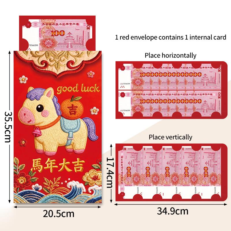 Horse Year Red Envelope Creative Spring Festival Blessing Hongbao Red Envelope Lucky Money Bags Chinese New Year Supplies
