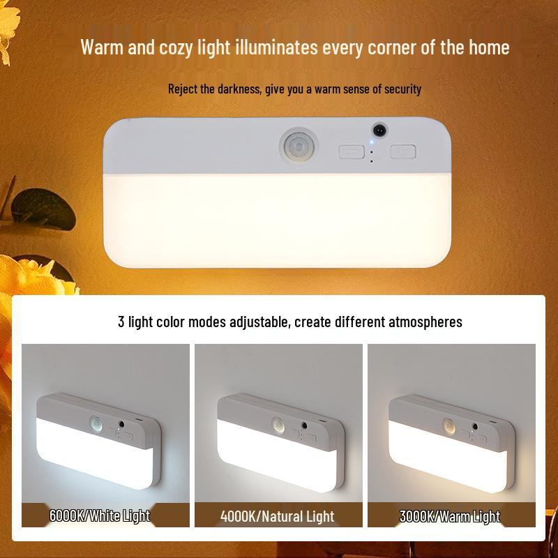 Dual Color Magnetic Charging Motion Sensor Night Light for Bedroom, Wall, Staircase, or Cabinet.