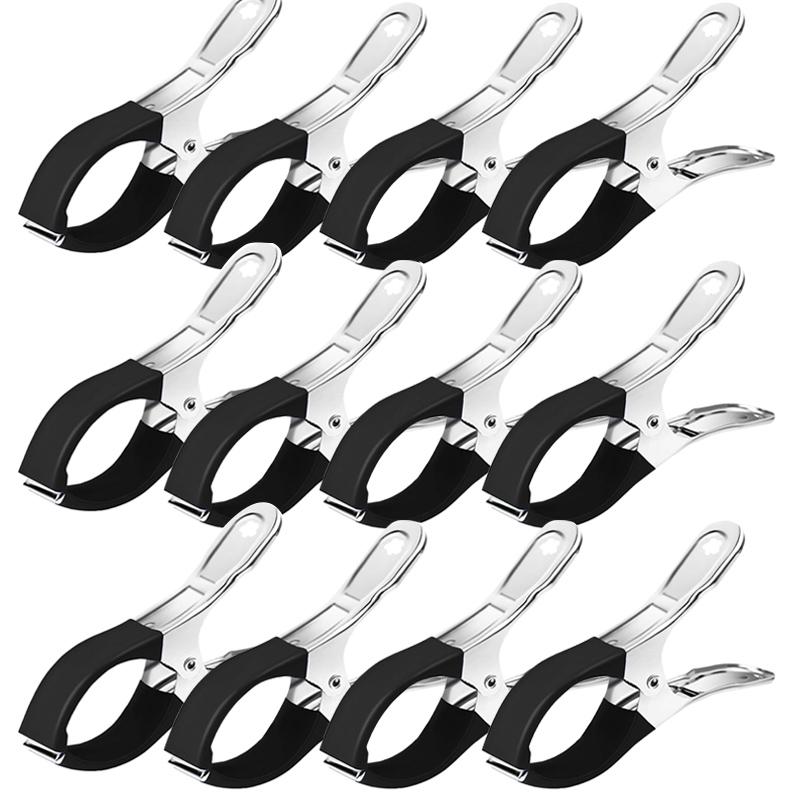 6-30Pcs Durable Stainless Steel Pool Cover Clips with Blue Plastic Handles-Heavy Duty Windproof Spring Clips for Secure Above