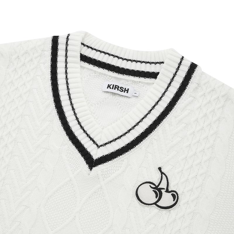 KIRSH Middle Cherry Twist V-Neck Knit [Ivory]
