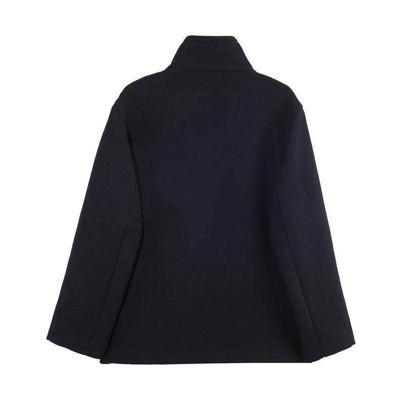 Cappotto Corto da Donna in Misto Lana Collo Alto Casual Chic Capospalla Inverno 2025