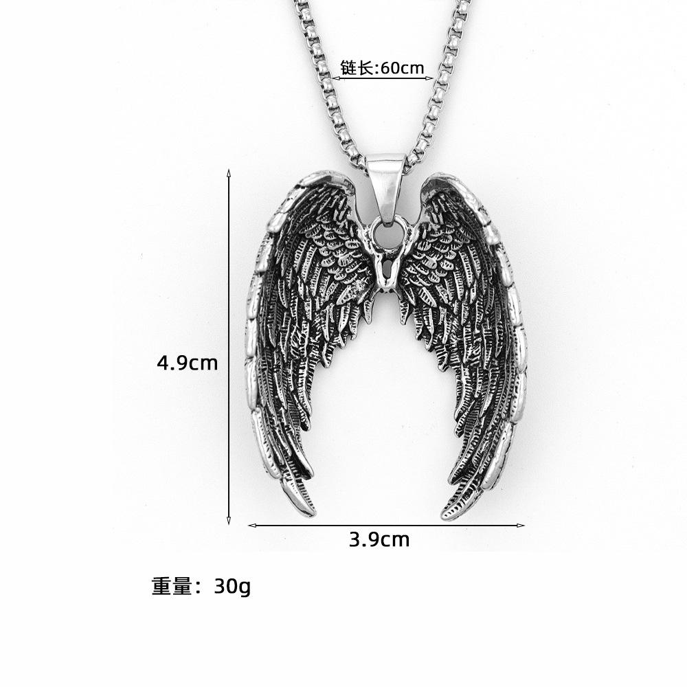 Domineering Men's Accessories Retro Angel Wings Wing Pendant Necklace