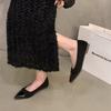 Inner Height Increase Pointed French Small Fragrant Single Shoes Women's Shoes 2025 Spring and Summer Suede Splicing with Skirt Evening Shoes