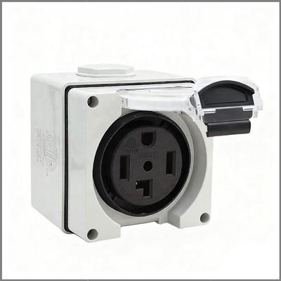 NEMA 14-30R Socket, 125/250V, Outdoor Dustproof for RVs & Electric Vehicles.