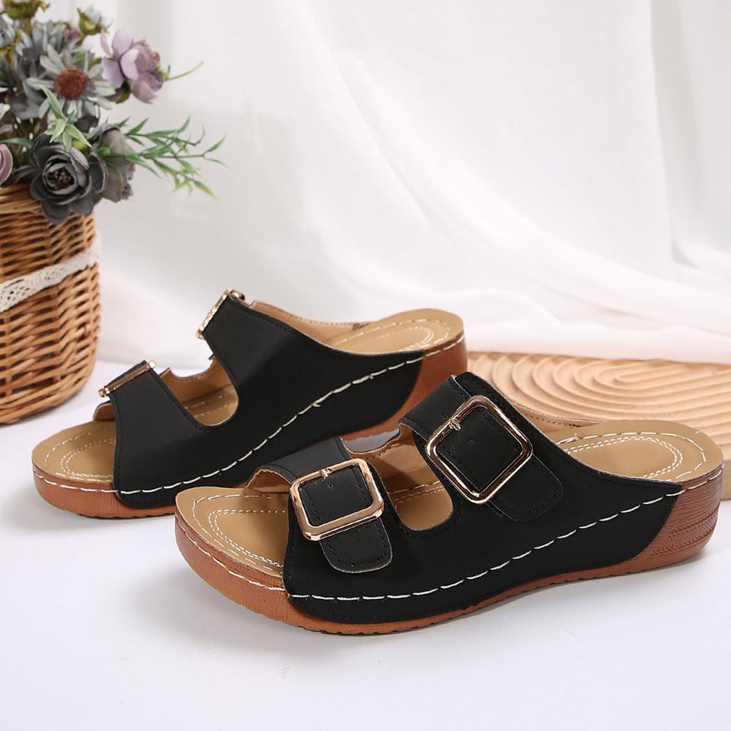 Women Hot Open Toe Sandals Crystal Beach Flip Flops Female Students Korean Fashion Wear Summer Flat Sandal Chunky Sandalias