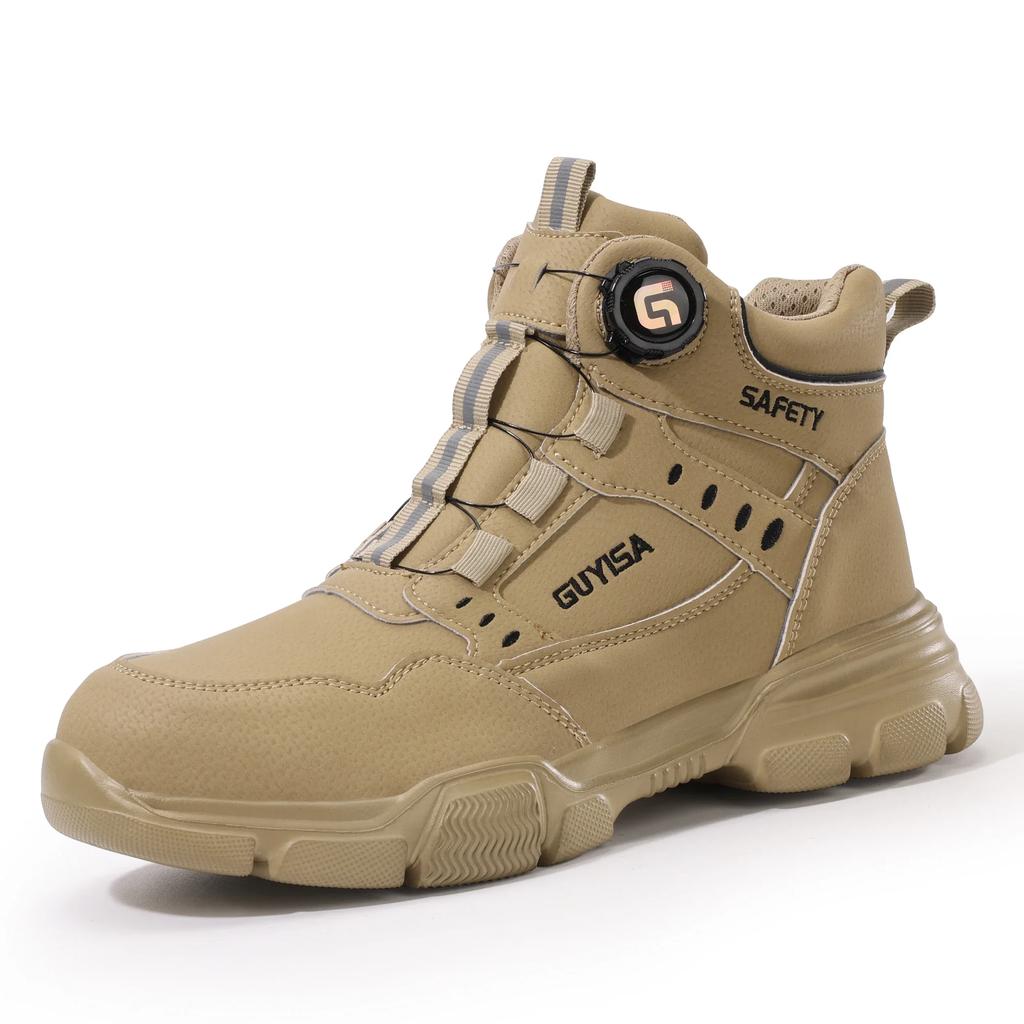 Welding Safety Shoes - Anti-Scald Steel Toe Boots for Men/Women, Anti-Smash & Puncture Proof, Wear-Resistant Suede Work Shoes