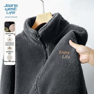 JEANSWEST LIFE Men's Winter 2024 Plush Lined Stand Collar Jacket