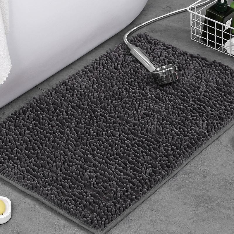 1 PCS Bathroom Rug Mat Non Slip Quick Dry Bath Mats Extra Thick and Super Absorbent Bath Rugs Microfiber Chenille Shower Carpet