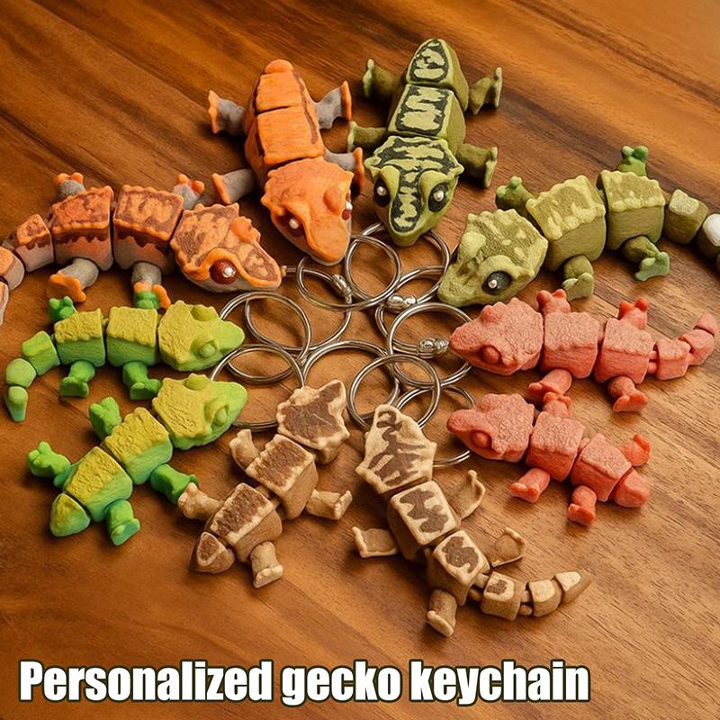3D Printed Mini Eyelash Horns, Gecko Keychain, Home Decor, Handicrafts, Jointed, Movable, Bag Charm