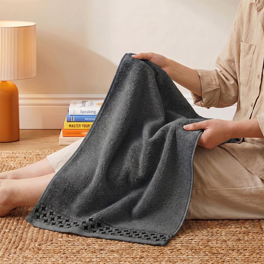 Custom Bamboo Jacquard Bath & Face Towels - Soft, Absorbent, Plain Color