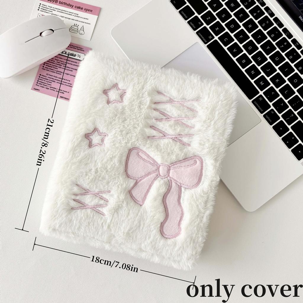 A6 Bow Plush Binder Pocards Holder Cute Girl Ins Idol Card Kpop Po Album Collect Loose-Leaf Card Storage Cover Stationery Quality
