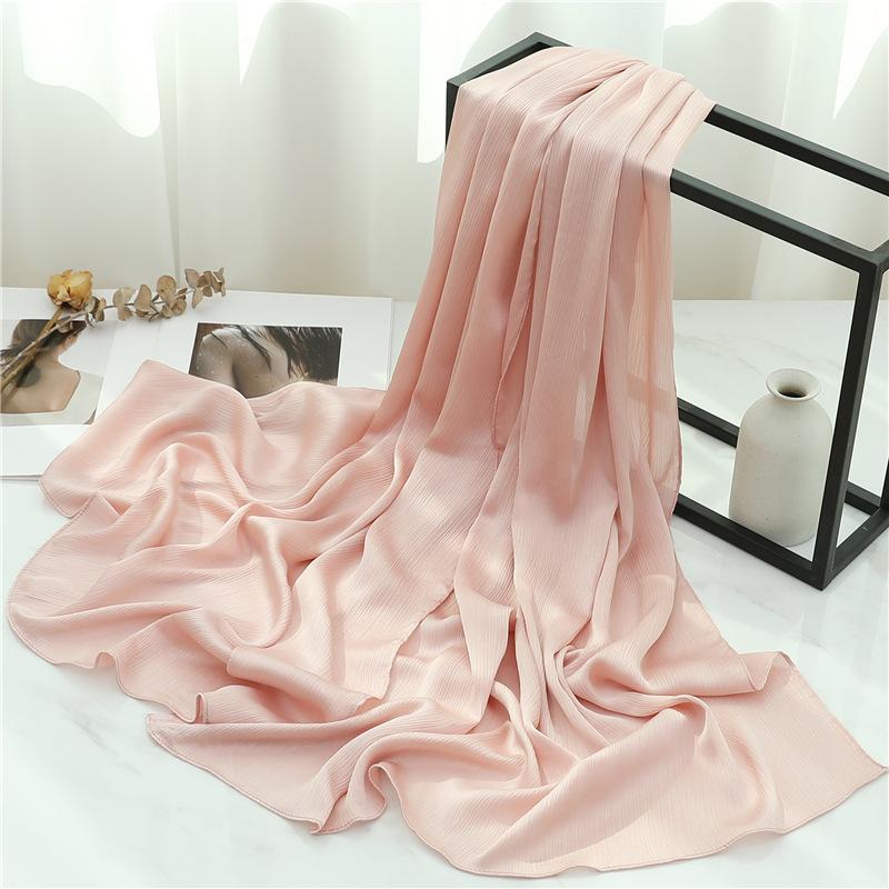 Headscarf Solid color silk scarf Basic versatile scarf Women's smooth crepe travel scarf Xizang travel shawl