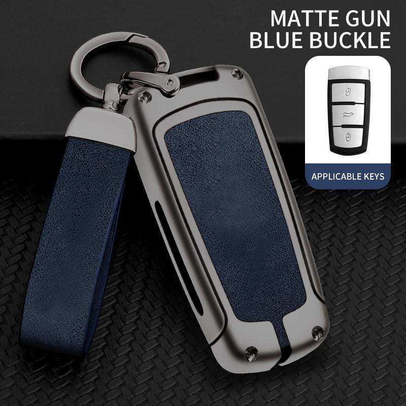 Leather Car Metal Key Case Cover For Vw Volkswagen Cc Passat Cc B6 B7 Protection Key Shell Skin Bag Only Case Accessories