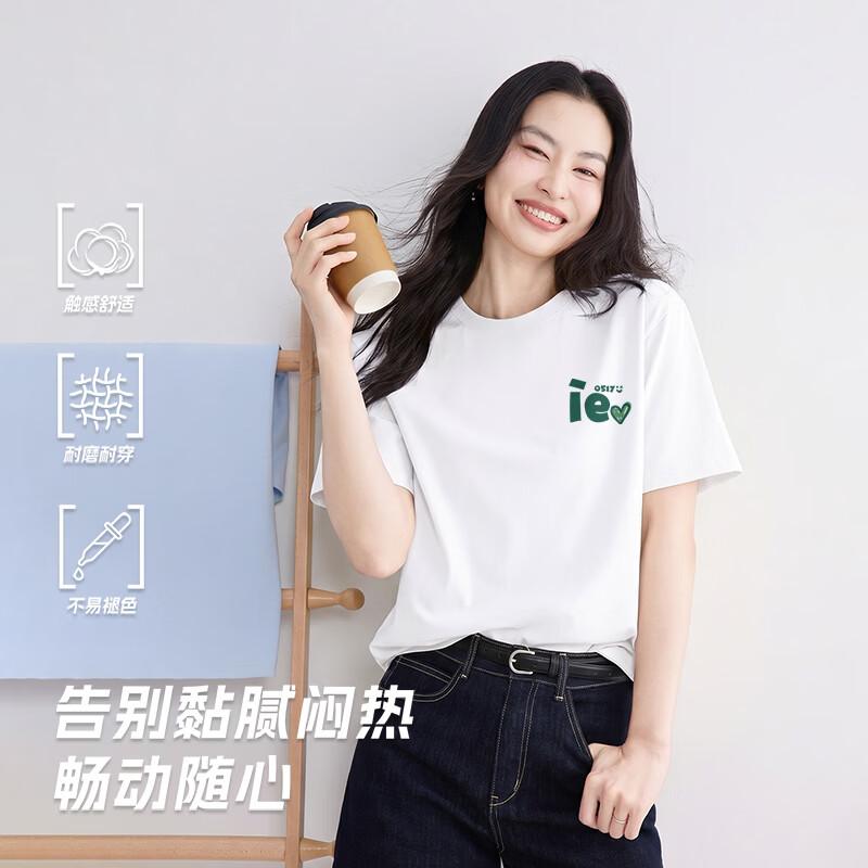 XueZhongFei Women s 2026 Summer Pure Cotton Loose Fit T-Shirt 165/88A