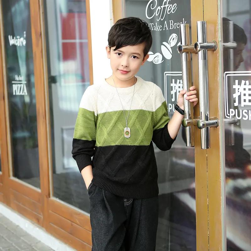 Jungenpullover Herbst Kinderstrickwaren Große Kinder Jungen Pullover