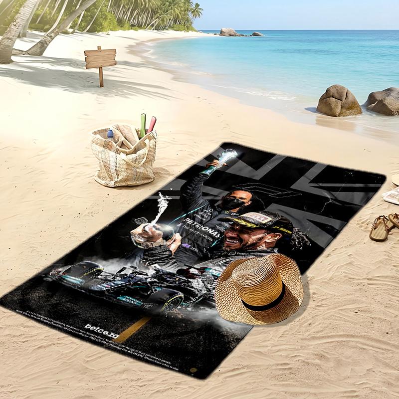 Asciugamano da Spiaggia Stampa Lewis Hamilton Morbido Portatile Asciugatura Rapida?Asciugamano Asciutto Per Piscina Vacanza Estiva Sport all'Aperto