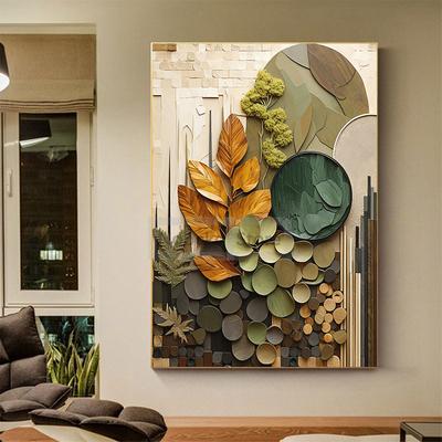Boho Wood Shapes Botanical Poster Earth Tones Prints Canvas Painting Wall Art Pictures Home Room Organic Textures Modern Decor