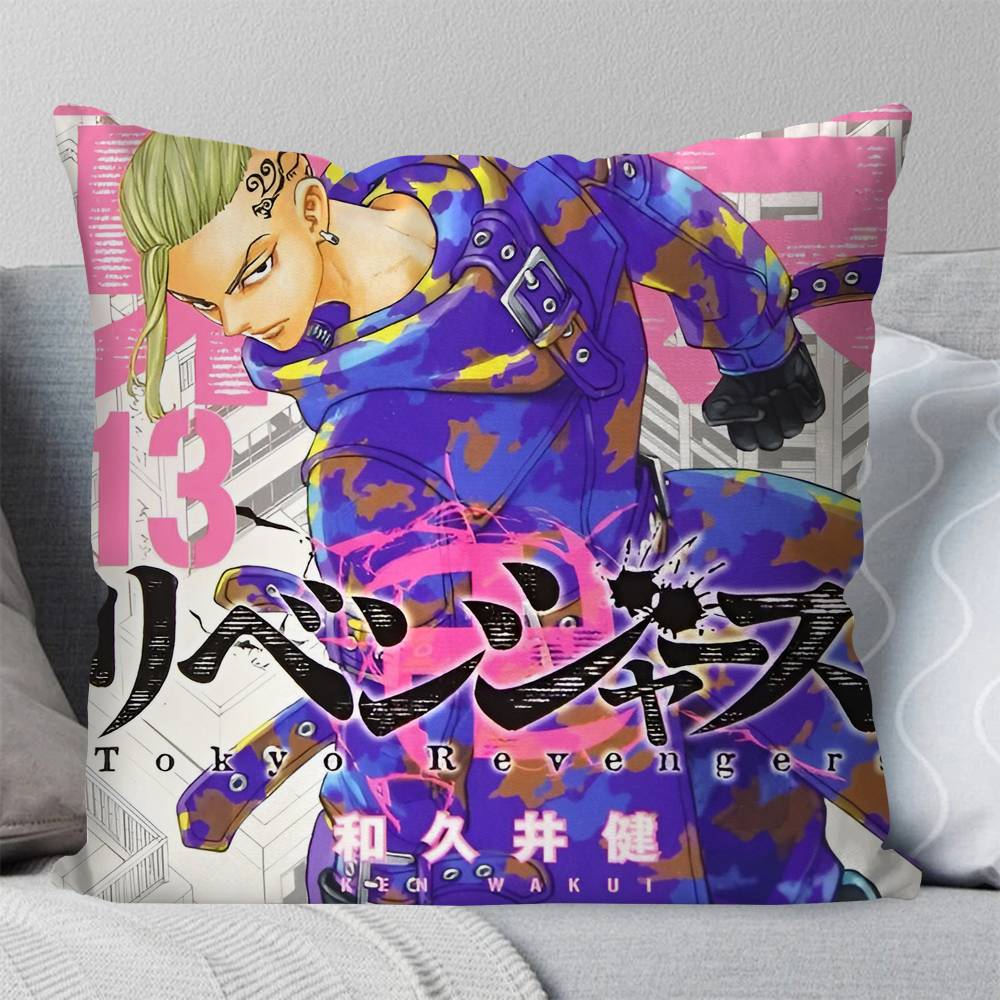 

Anime Tokyo Revengers Pillow Case Square Pillow Bedroom Sofa Leisure Comfort Cushion Car Living Room Home Decoration 16x16Inch