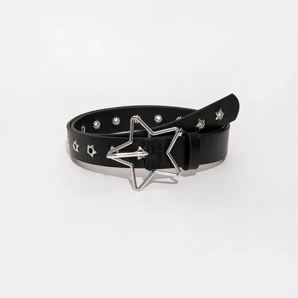 Grommet PU Leather Waist Belt Vintage Rivet Gothic Steampunk Waist Cinch Belt Wide y2k Waistband Female Jeans