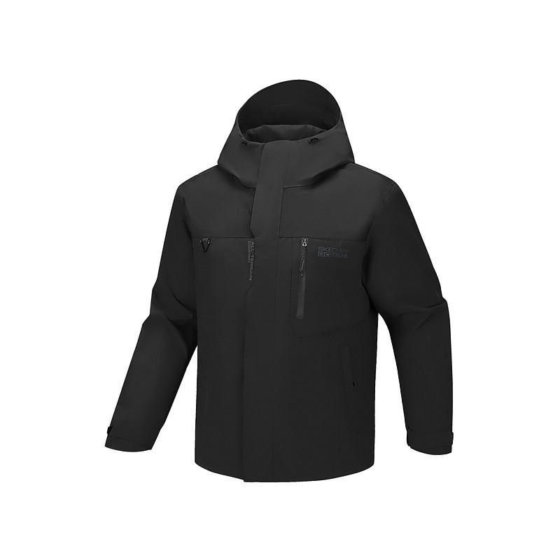 Skechers Outdoor Loose Shell Hooded Long Sleeve Hiking Waterproof Windproof Durable Water-Resistant Jacket Men jackets P126M046-0018 M