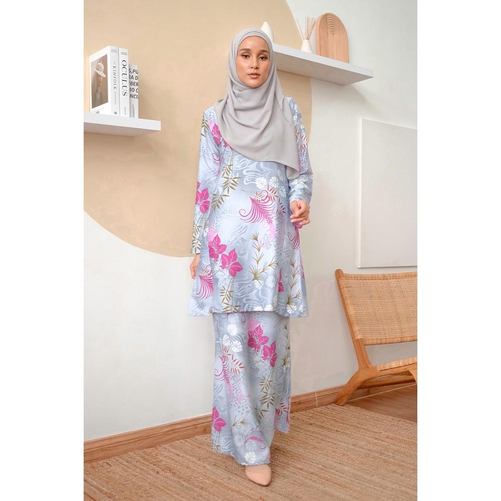 Not including headscarf) 2025 new design printed pattern high quality fabric Kulong Pahang ladies Muslim suit comfortable breathable elegant classic
